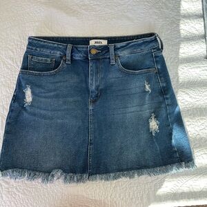 High Rise Denim Mini Skirt